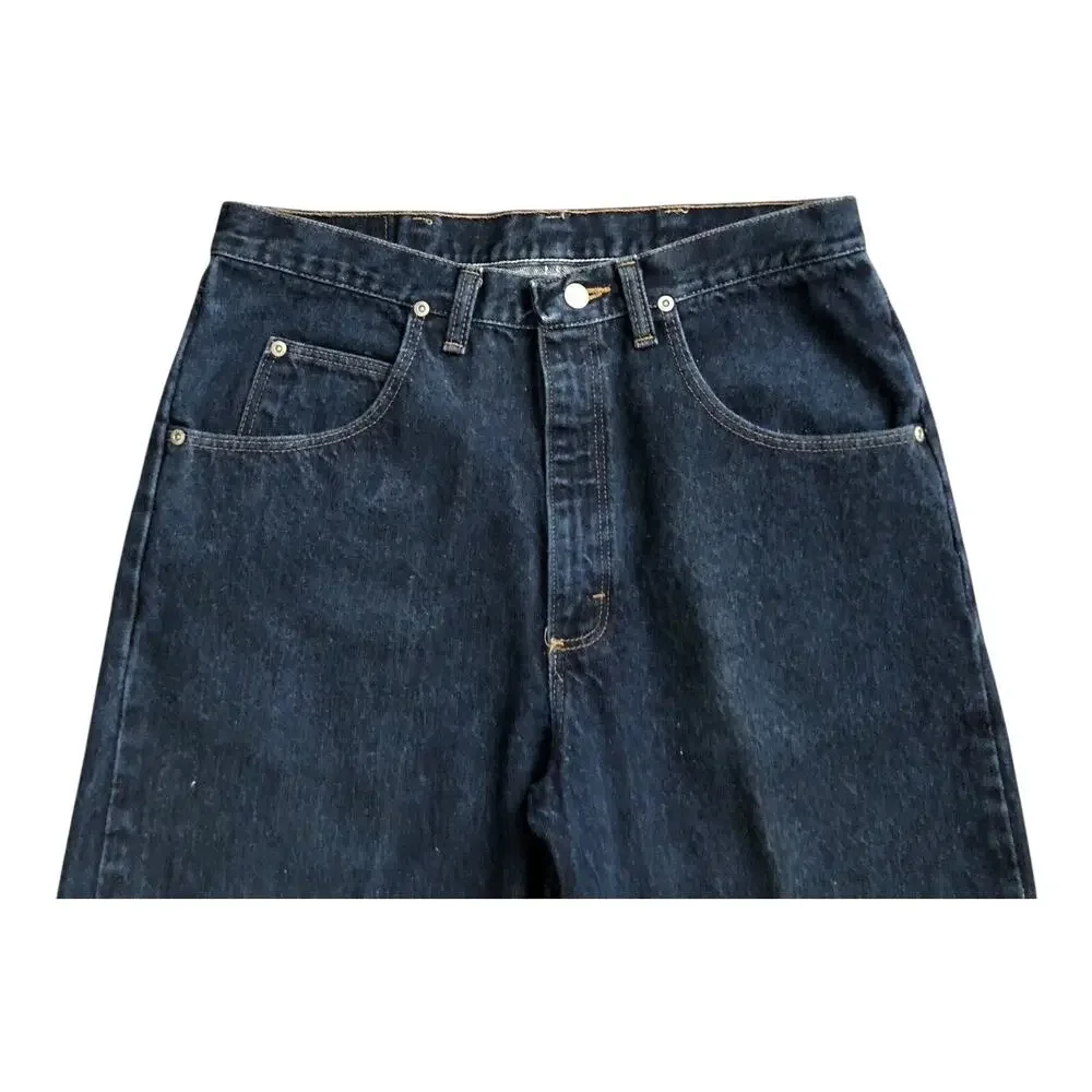 Wrangler Jeans Mens 34 Dark Wash Blue Straight Leg 100% Cotton 27